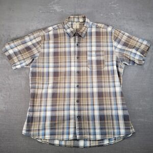 Red Head Vintage Plaid Shirt Short Sleeve Button‎ Up Casual 2XL